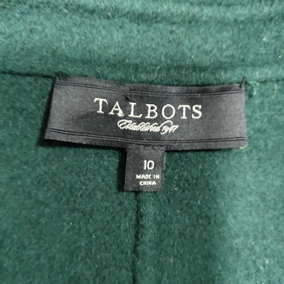 Talbots Forest Green Wool Blend Single Breast Two Button Jacket Blazer Size 10 - Picture 7 of 11